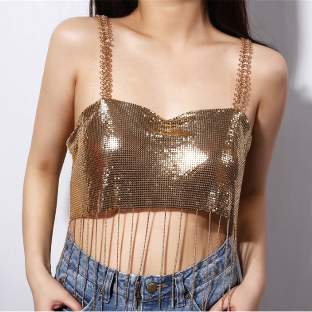 Polyester Spaghetti Straps Diamond Fall Short Women's Tank Top