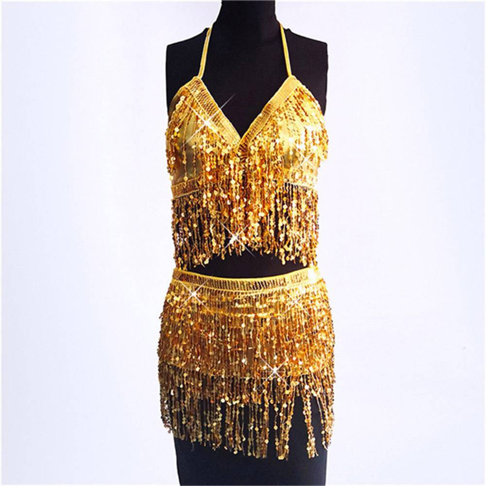 Plain Tassel Sexy Skirt V-Neck Women's Two Piece Sets