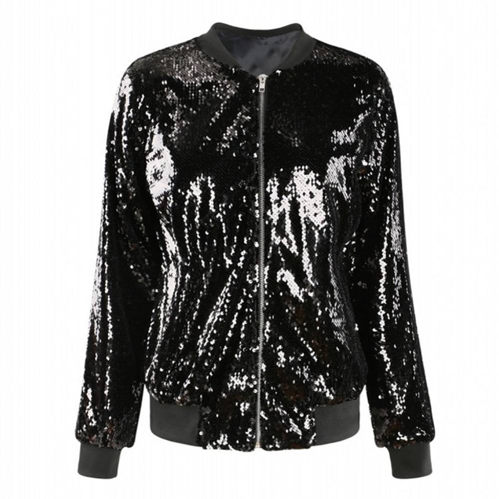 Straight Zipper Long Sleeve Standard Women's Jacket