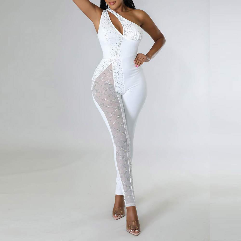 See-Through Sexy Full Length Pencil Pants Women's Jumpsuit