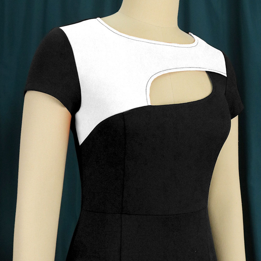 Short Sleeve Asymmetric Mid-Calf Bodycon Women's Dress