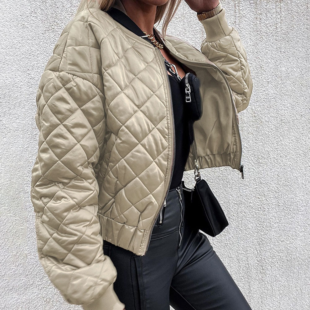 Straight Zipper Standard Women's Cotton Padded Jacket