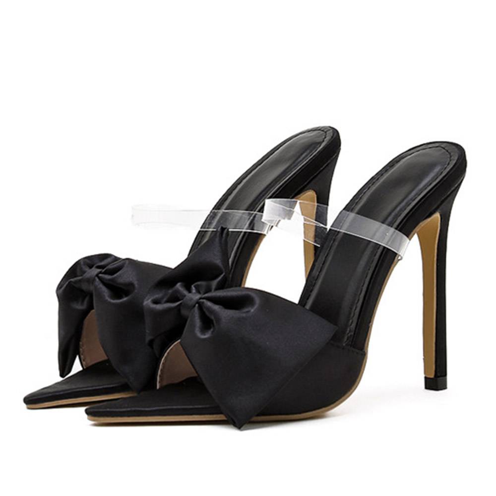 Flip Flop Slip-On Bow Stiletto Heel Casual Slippers
