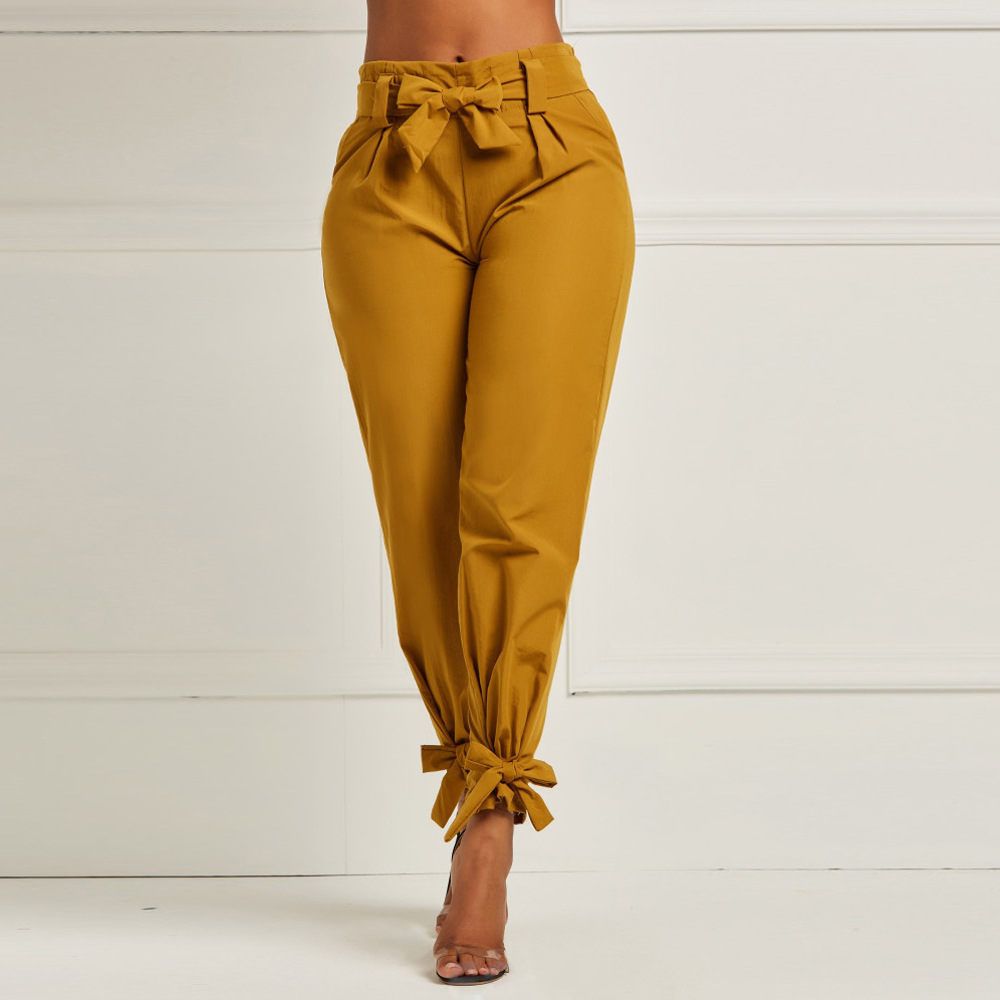 Plain Slim Ankle Length Women's Casual Pants
