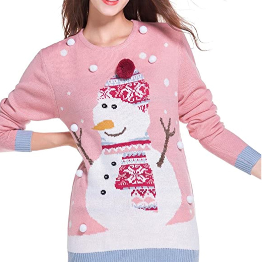 Patchwork Fall Pullover Scoop Women's Christmas Sweater