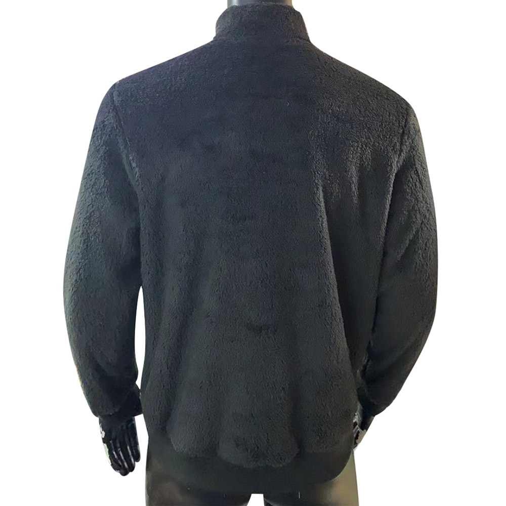 Zipper Fleece Plain Pullover Turtleneck Men's Hoodies