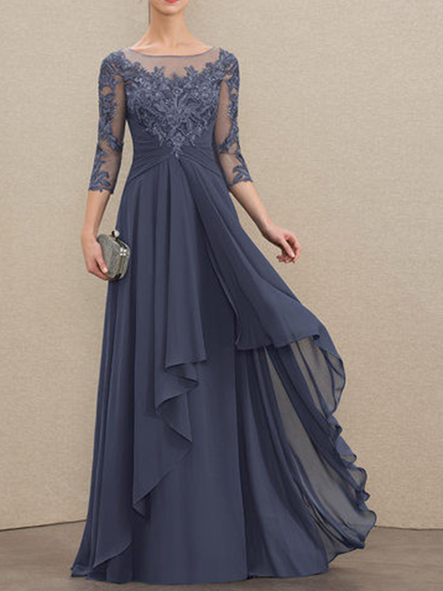Vintage Tiered Sleeveless A-Line Scoop Floor-Length Evening Dress 2022