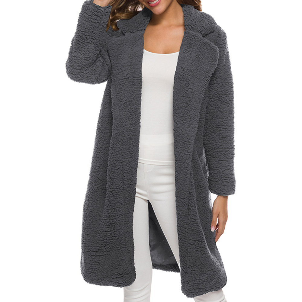 Mid-Length Long Sleeves Winter Lapel Women's Overcoat