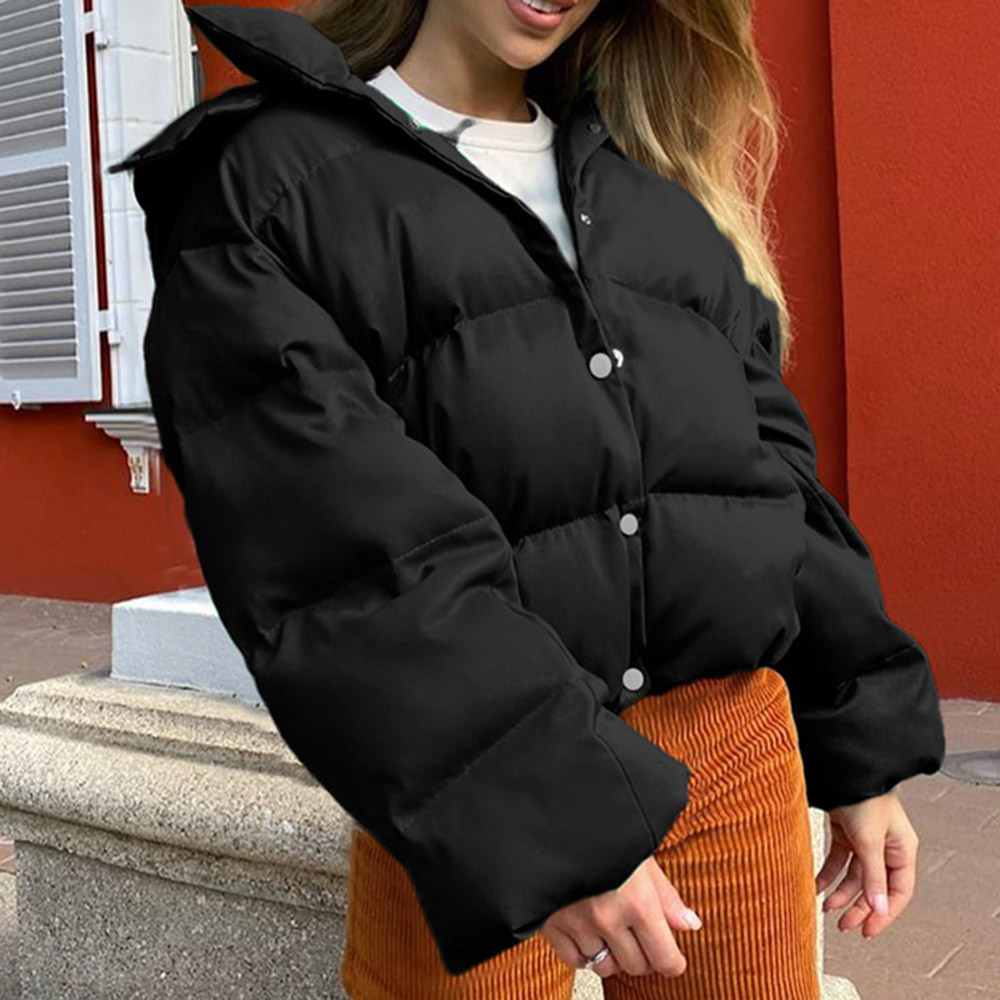 Loose Single-Breasted Thick Standard Women's Cotton Padded Jacket Coat