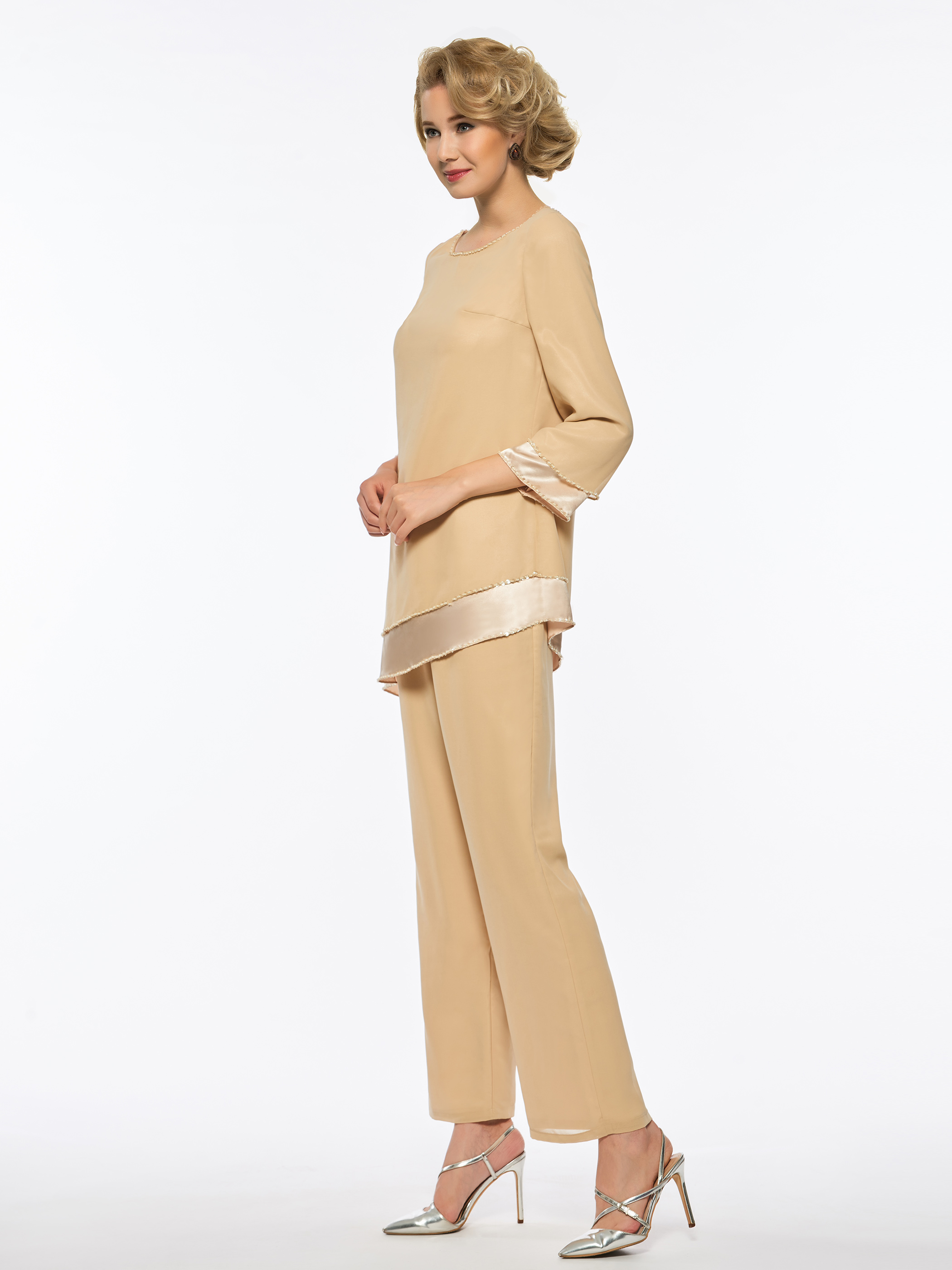 2 Pieces Mother of the Bride Pantsuits with Long Sleeve
