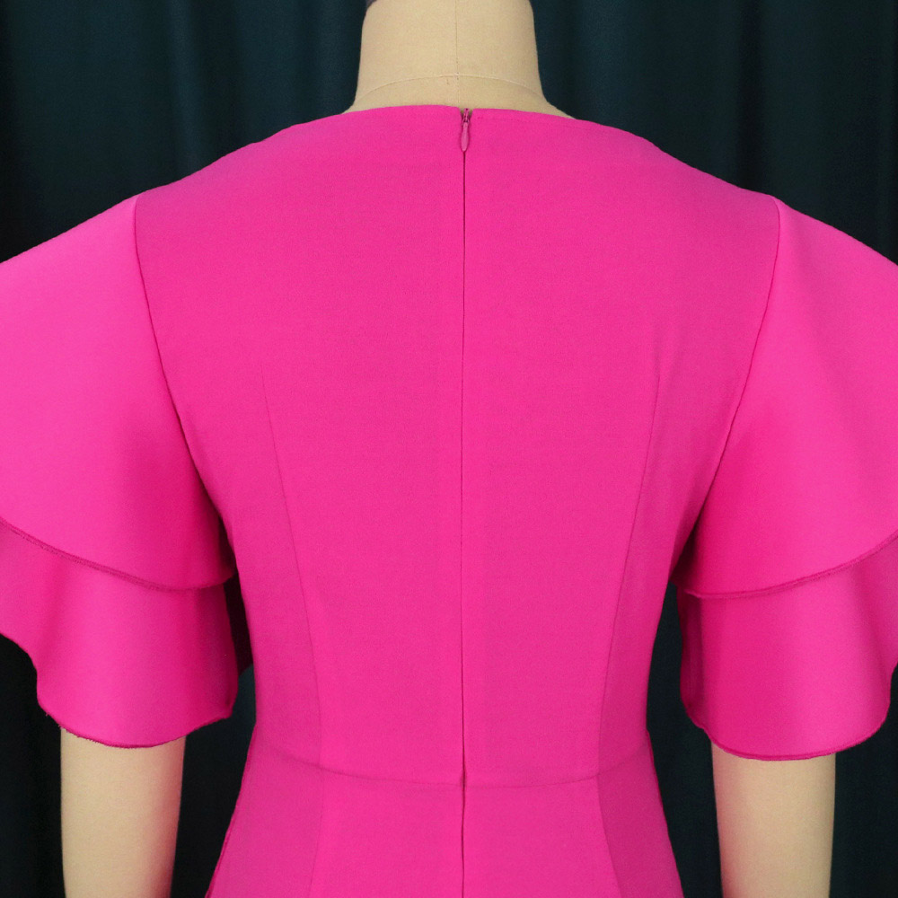 Tassel Mid-Calf Half Sleeve V-Neck Pullover Women's Dress