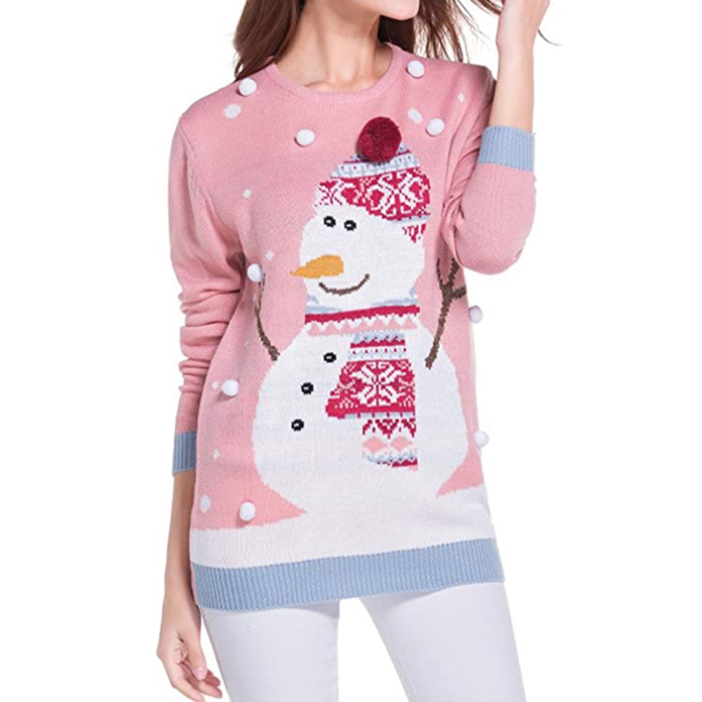 Patchwork Fall Pullover Scoop Women's Christmas Sweater
