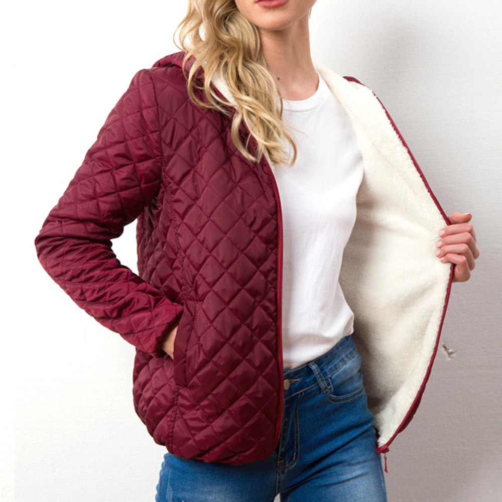 Slim Thick Zipper Standard Women's Cotton Padded Jacket Coat