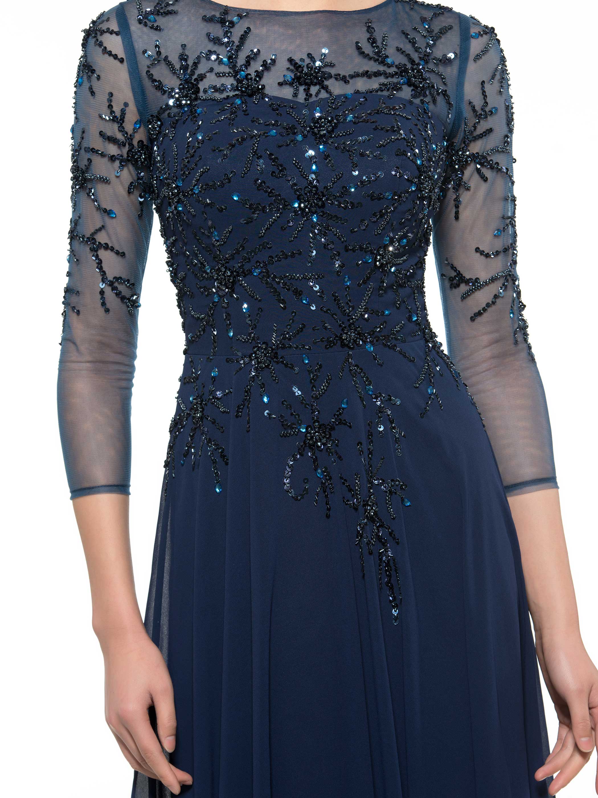 A-Line Sequins Beading Mother of the Bride Dress with Sleeve 2022
