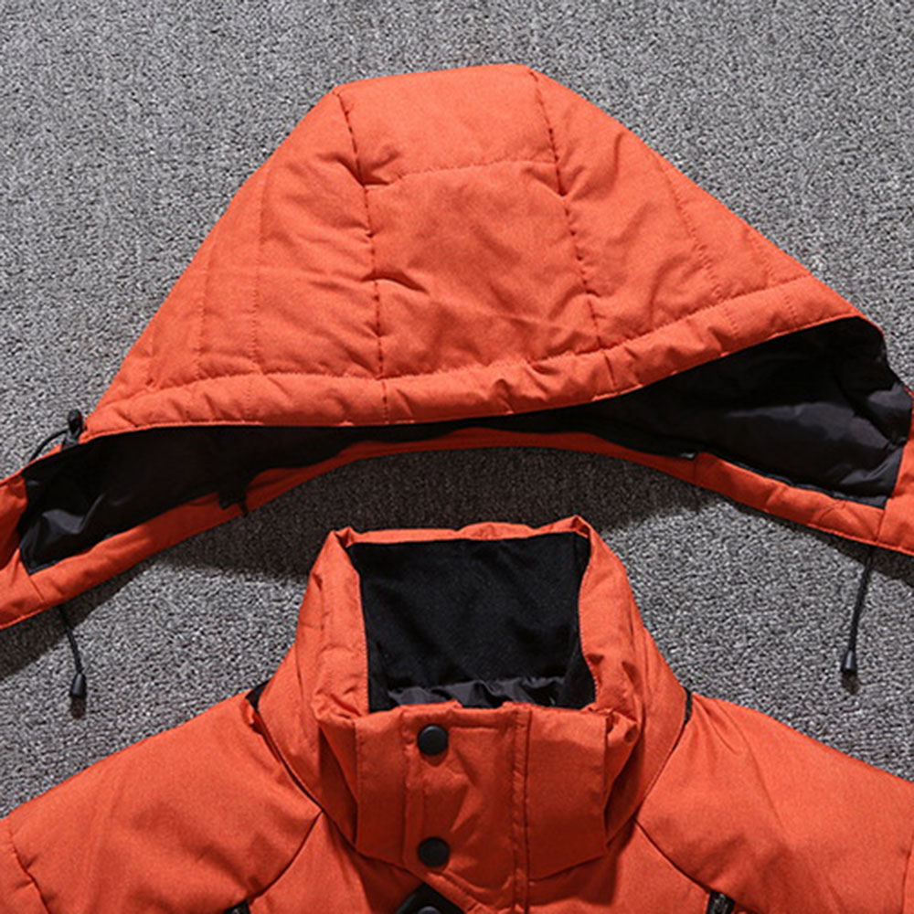Patchwork Standard Stand Collar Casual Men's Down Jacket