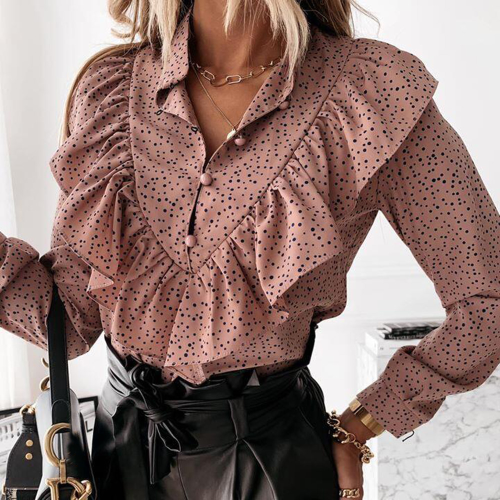 Color Block Stand Collar Button Nine Points Sleeve Women's Blouse