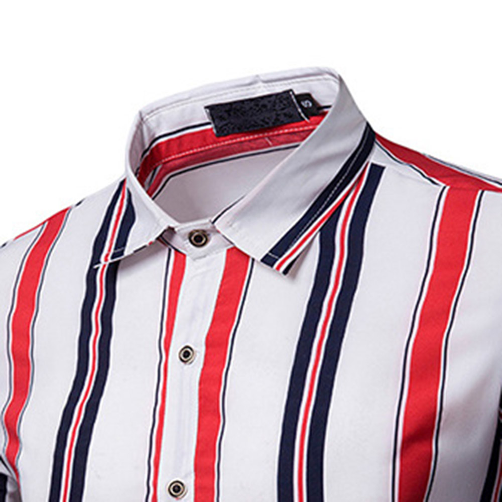 Print Casual Stripe Lapel Men's Shirt
