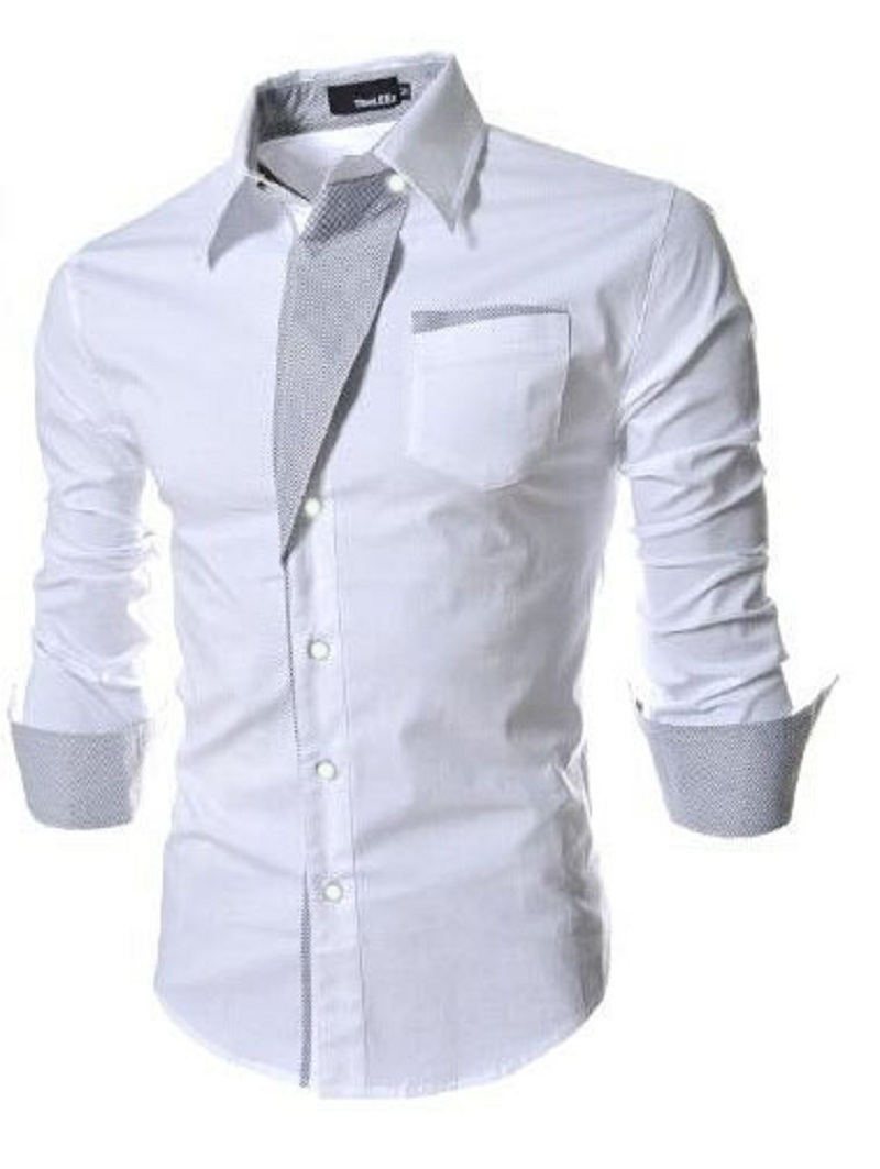 Lapel Single-Breasted Men's Long Sleeve Shirt