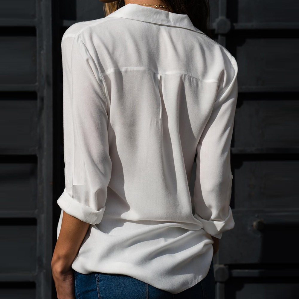 Plain Regular Lapel Patchwork Standard Shirt Women's Blouse
