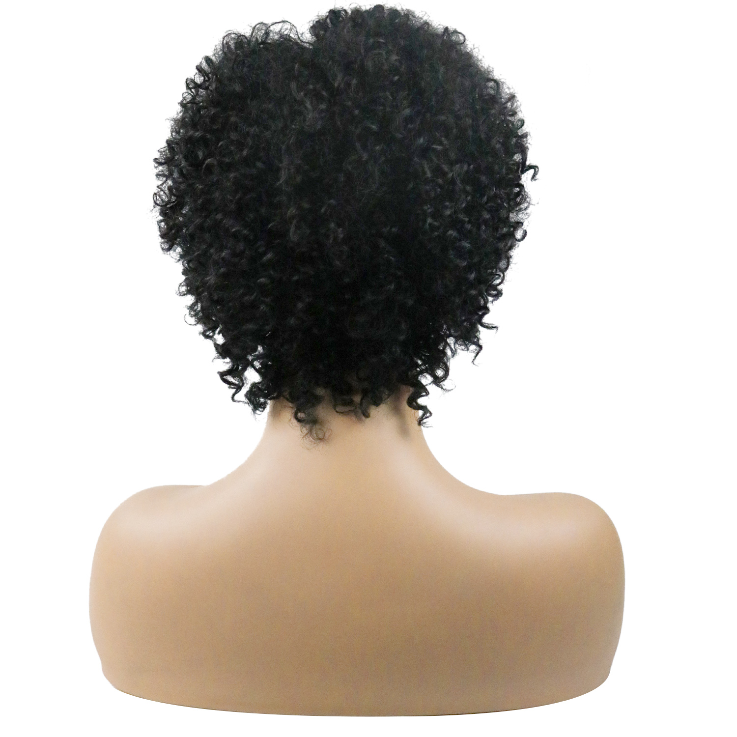Women's Mid Length Kinky Curly Synthetic Hair Wigs Capless Wigs 14 Inches