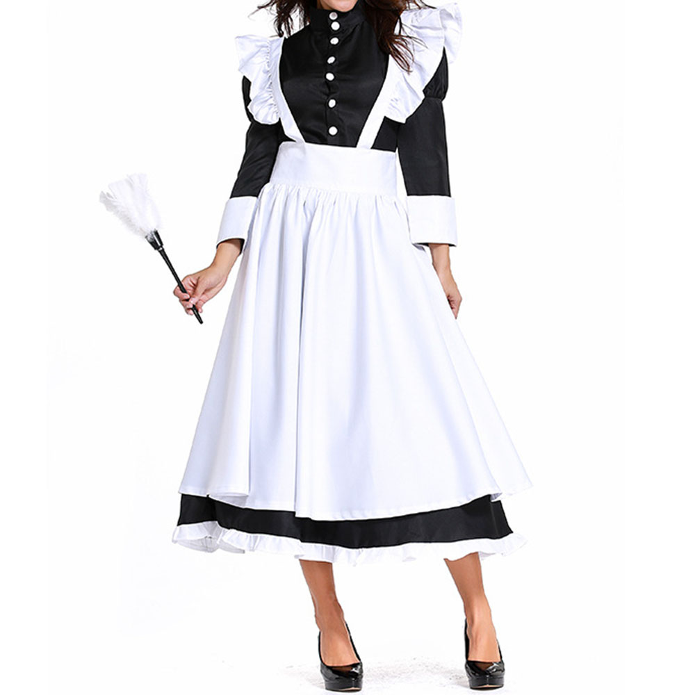 Western Bowknot Long Sleeve Color Block Classic Halloween Women's Costumes