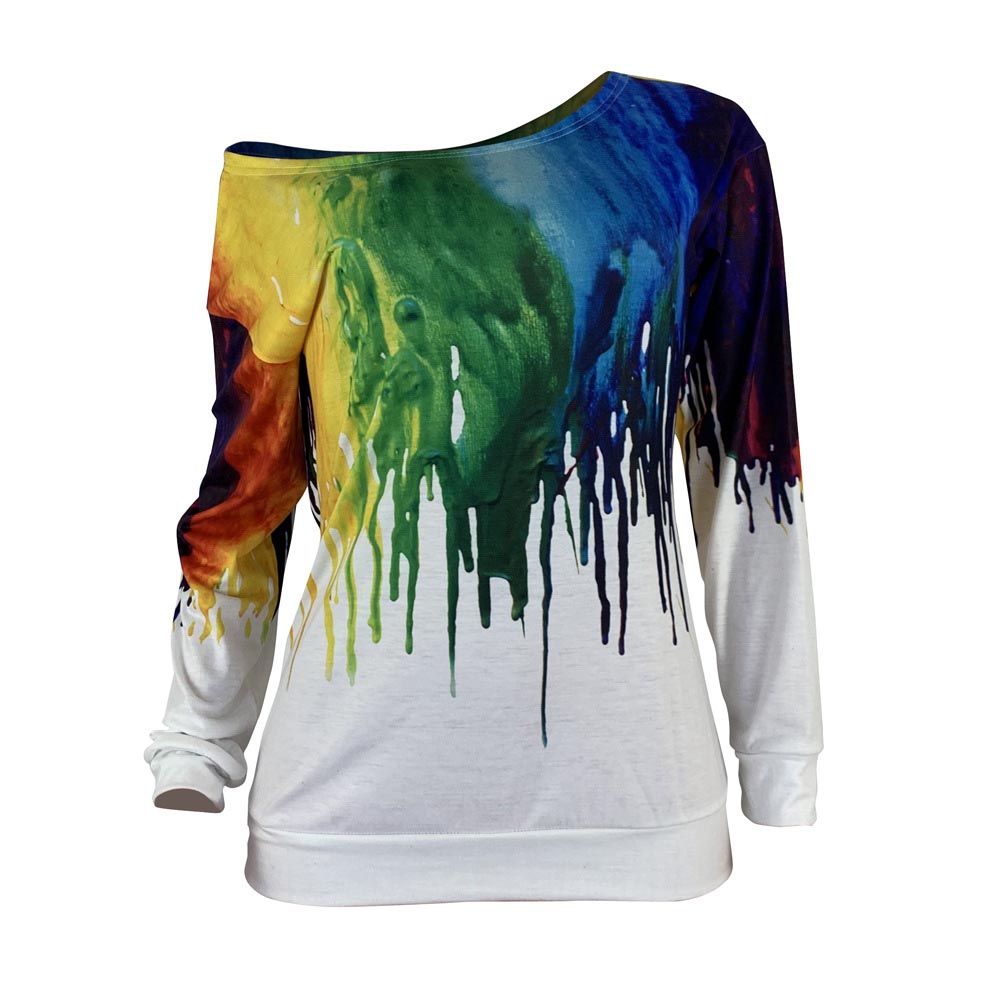 Pride Rainbow Color Block Long Sleeve Standard Women's Shirt