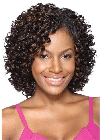 Curly Lace Front Cap Synthetic Hair 12 Inches Wigs