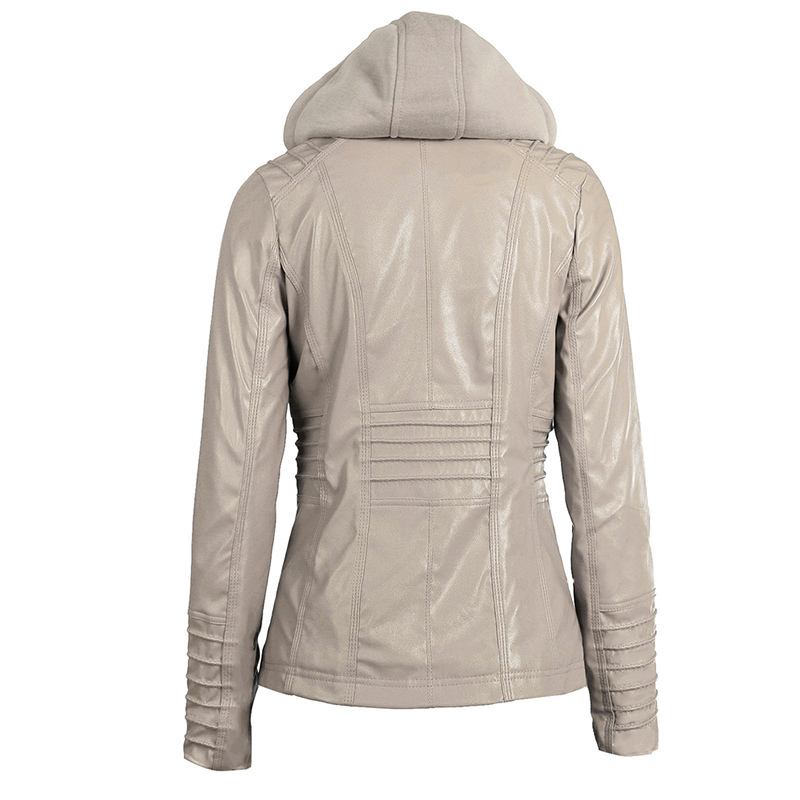 Plain Hooded Double-Layer Women's Jacket