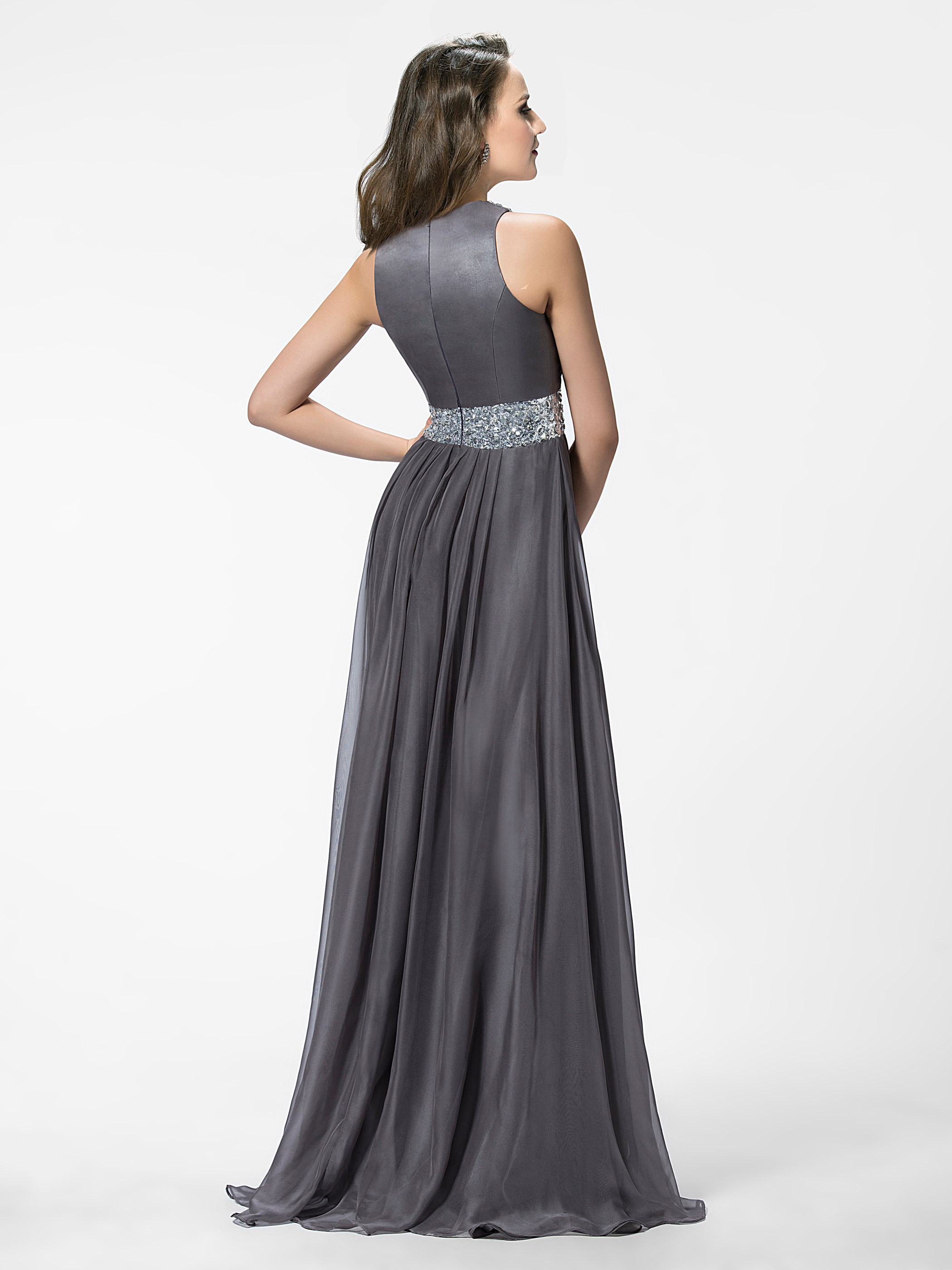 A-Line Jewel Beading Split-Front Prom Dress Designed Independently