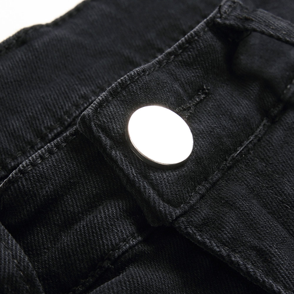 Hole Straight Gradient Zipper Men's Jeans