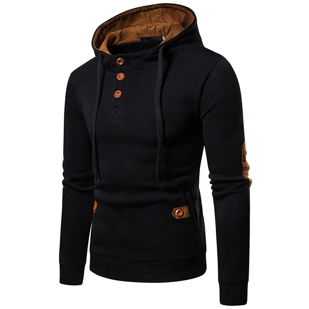 Pullover Thick Patchwork Hooded Men's Hoodies