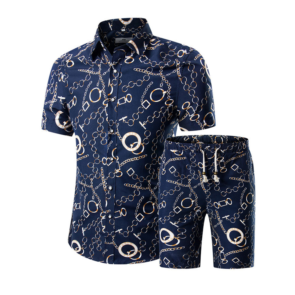 Casual Print Shirt Floral Summer Plus Size Men's Outfit