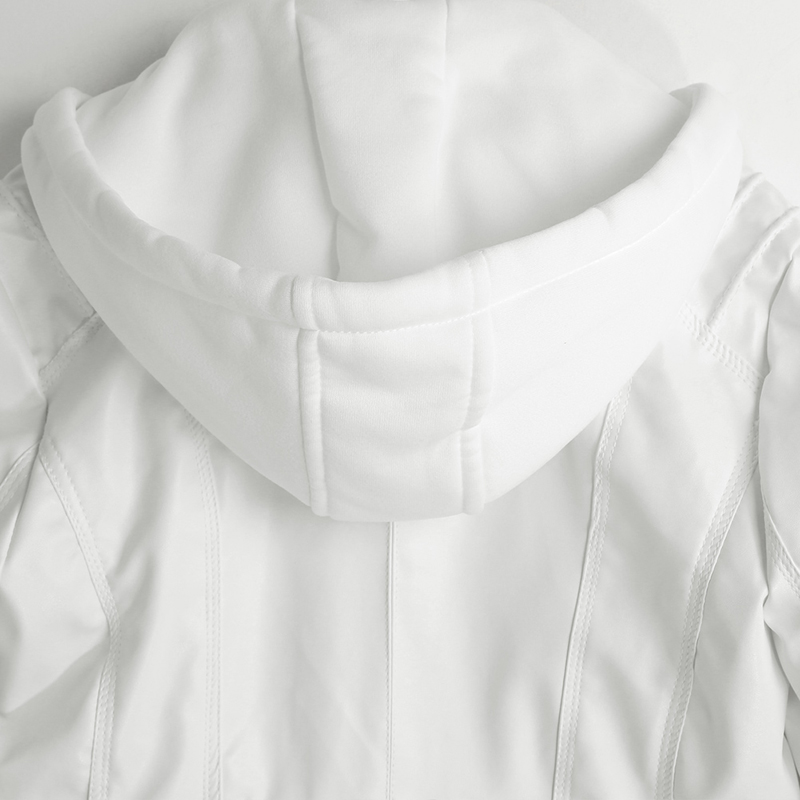 Plain Hooded Double-Layer Women's Jacket