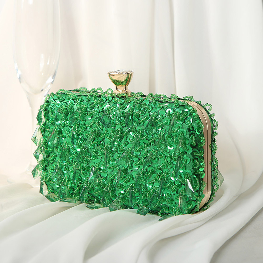 Hard Banquet Rectangle Sequins Lady's Clutches Evening Bags