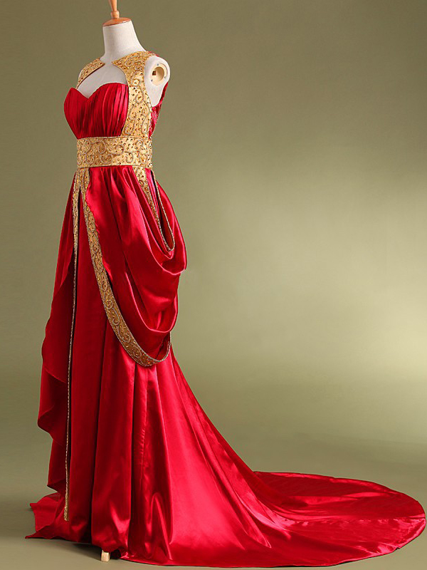 Draped Appliques Beading Vintage Evening Dress