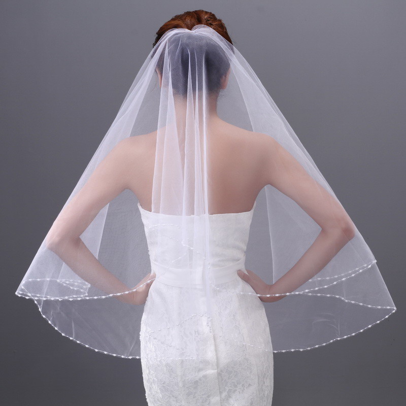 Elbow Beading Wedding Veil