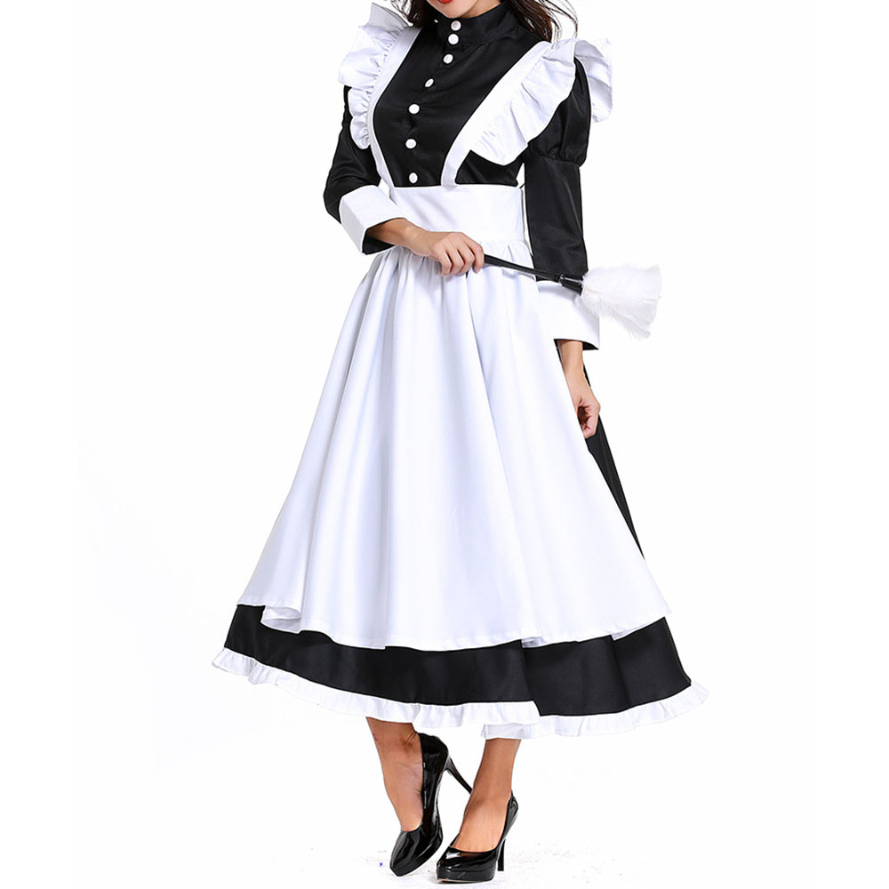 Western Bowknot Long Sleeve Color Block Classic Halloween Women's Costumes
