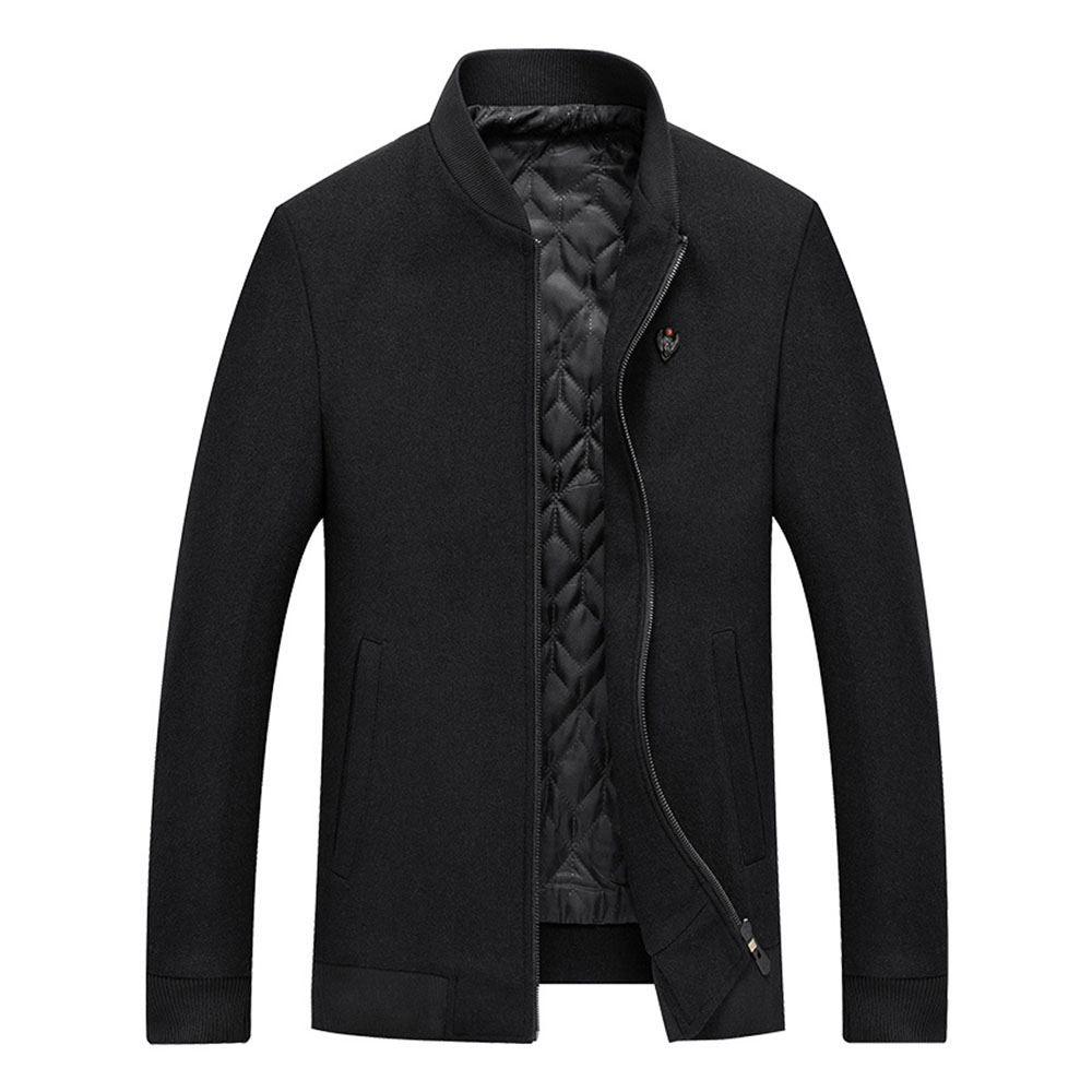 Color Block Patchwork Thick Stand Collar Winter Men's Jacket