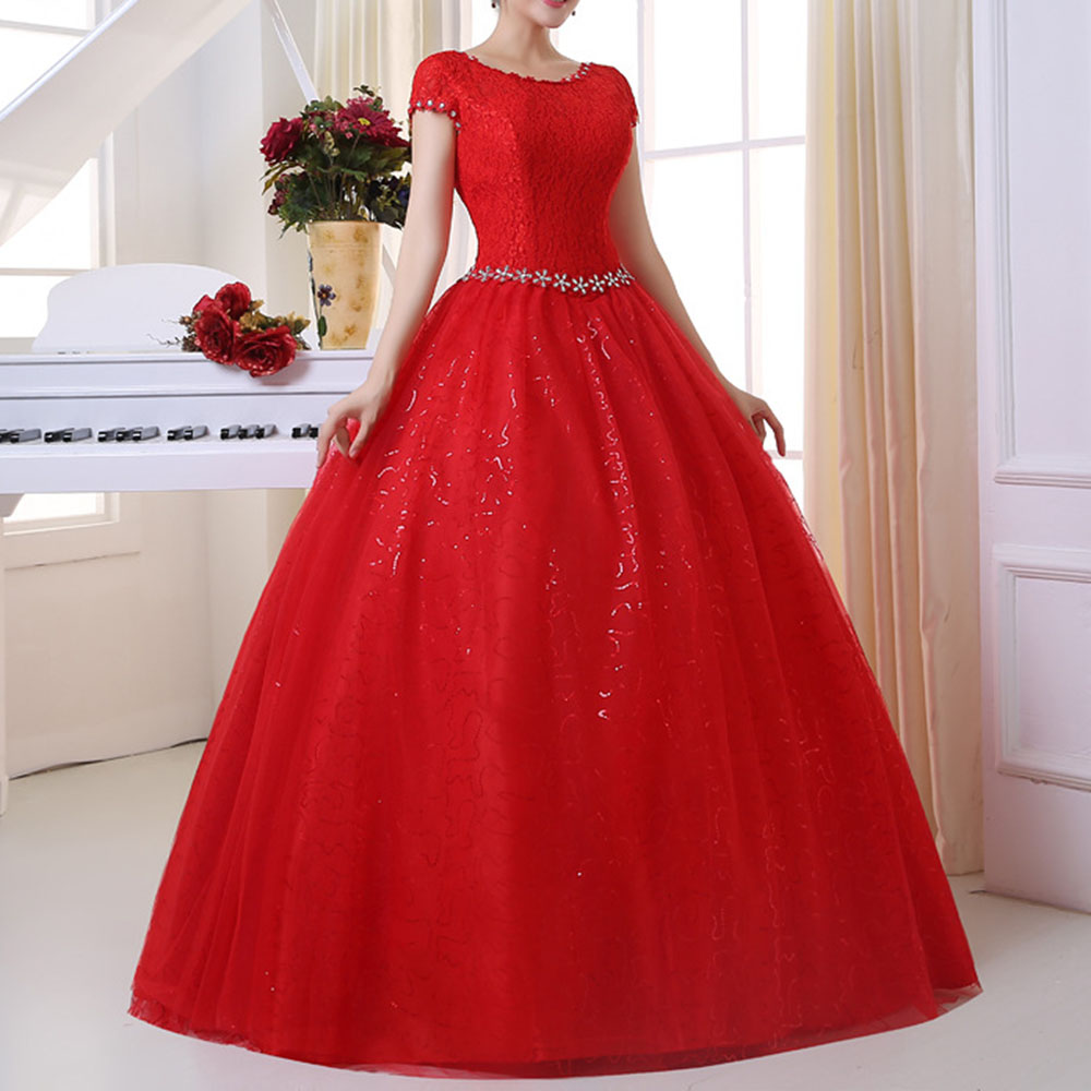 Ball Gown Floor-Length Appliques Hall Wedding Dress 2020
