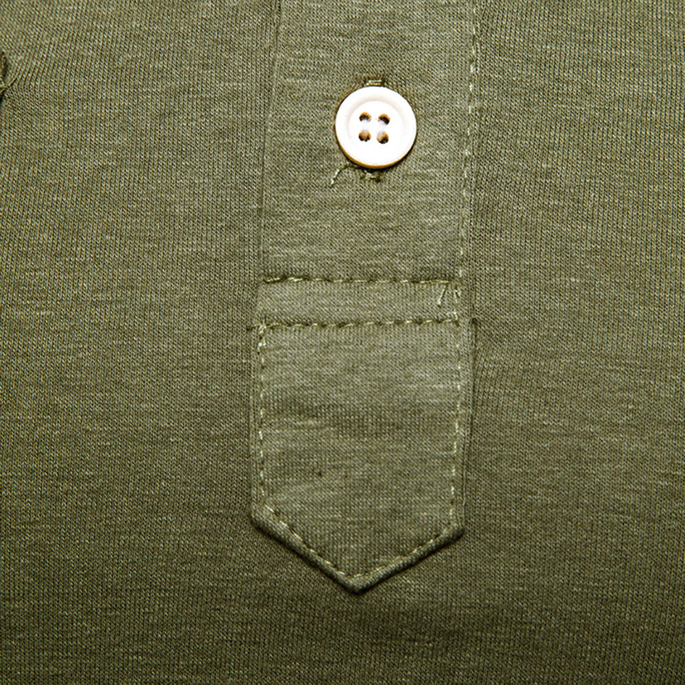 Button Pockets Polo Neck Plain Casual Men's Polo Shirt