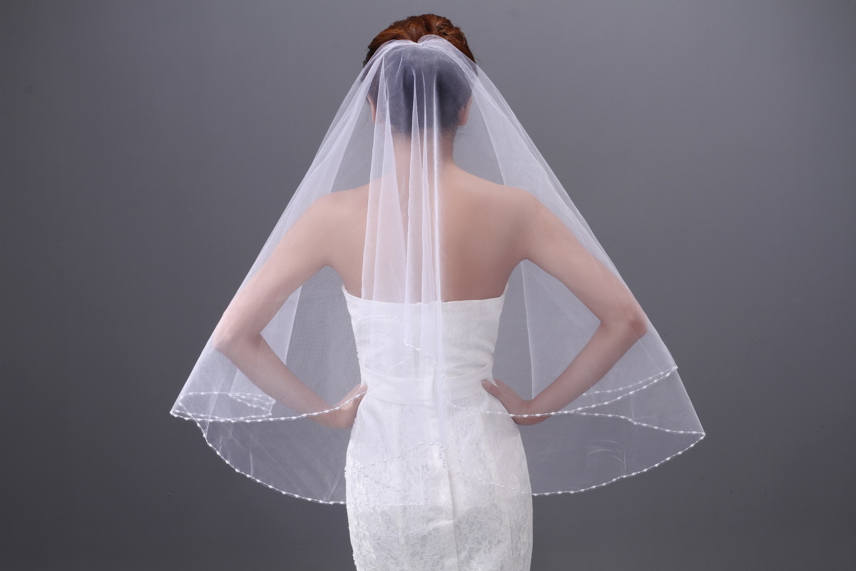 Elbow Beading Wedding Veil