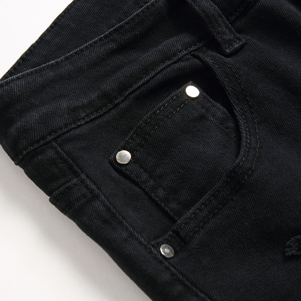 Hole Straight Gradient Zipper Men's Jeans