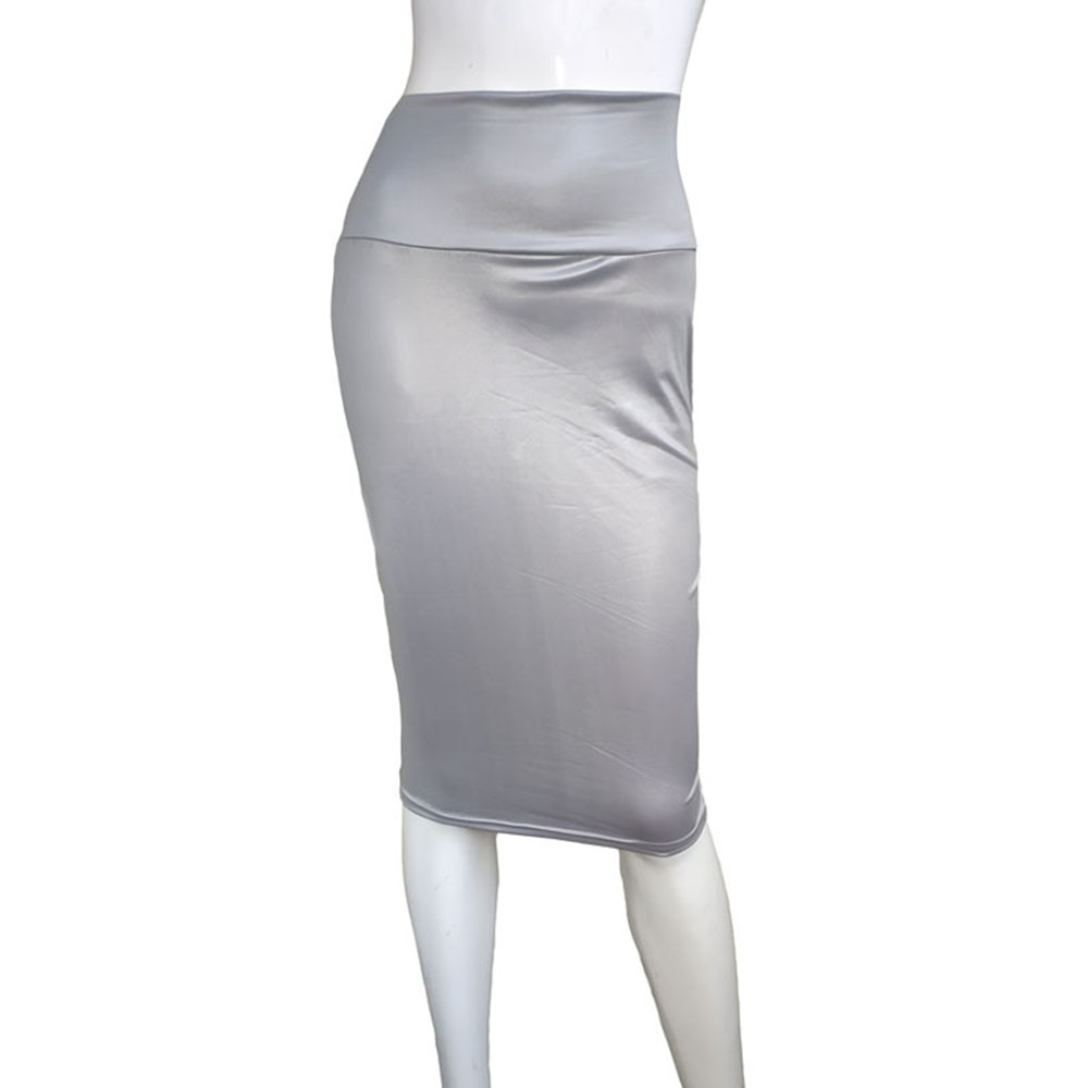 Mid-Calf Plain Bodycon High Waist Women's Skirt