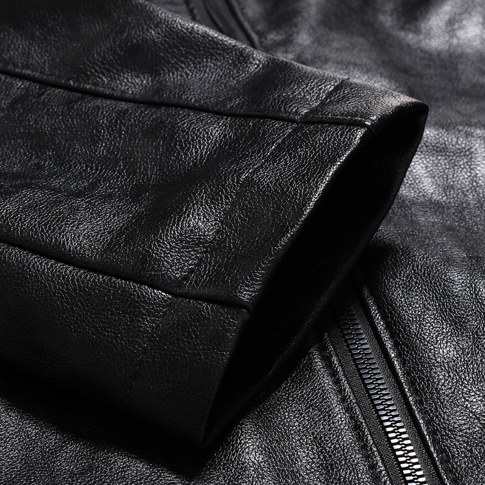 Hooded Plain Standard Slim Men's Leather Jacket