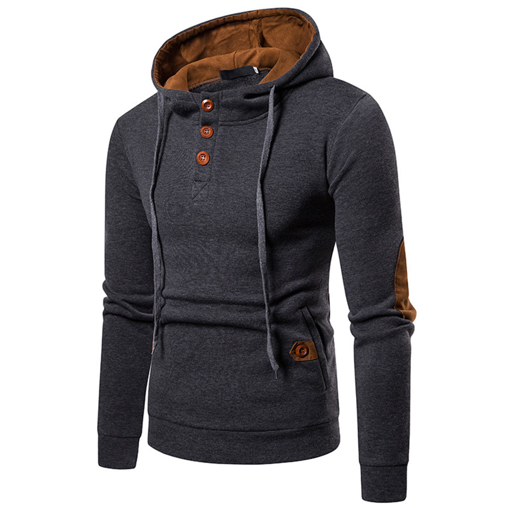 Pullover Thick Patchwork Hooded Men's Hoodies