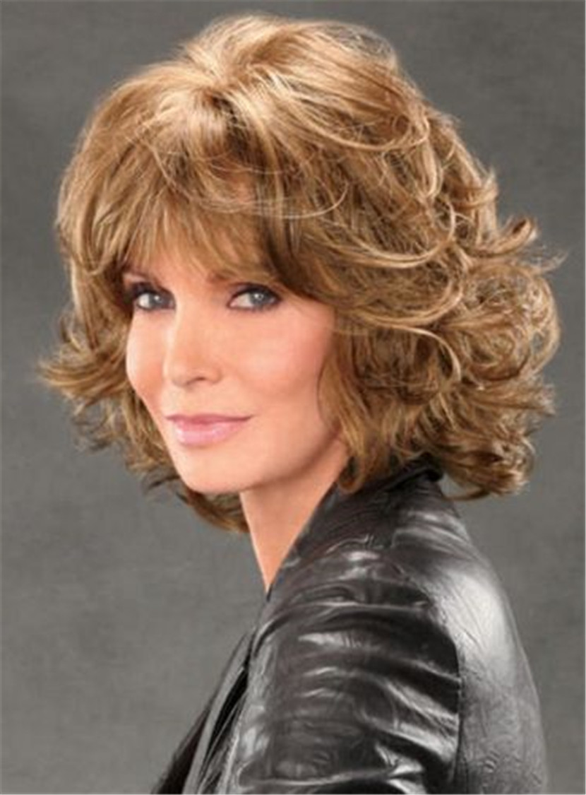 Jaclyn Smith Mid-length Shag with Spiral Curls Capless Synthetic Wig 12 Inches