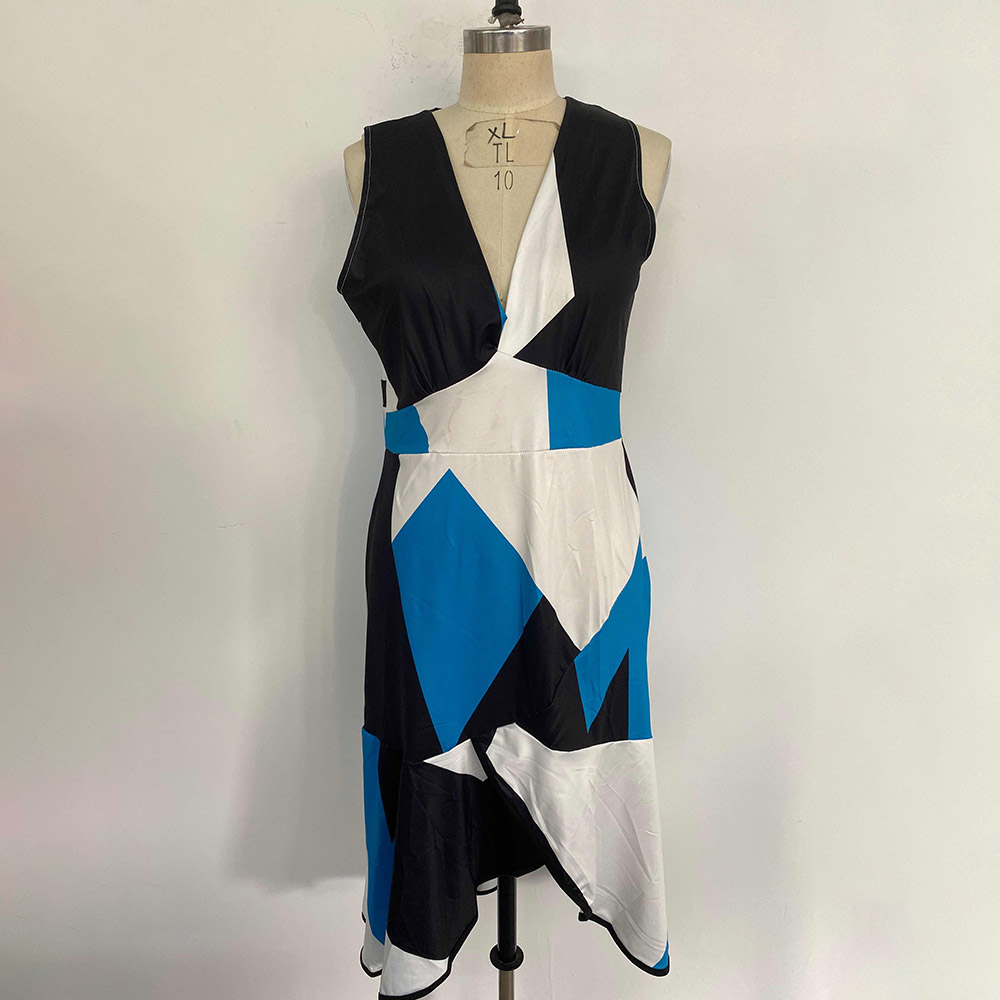 Pullover Mid-Calf V-Neck Sleeveless Women's Dress