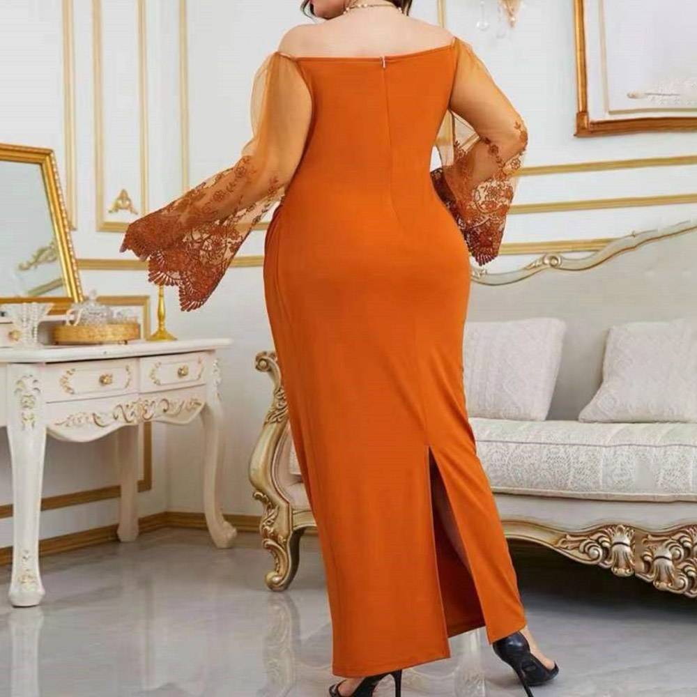 Long Sleeves Ankle-Length Split-Front Sheath/Column Celebrity Dress 2022