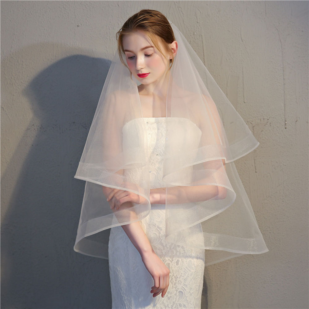 White Tulle Wedding Bride Veil