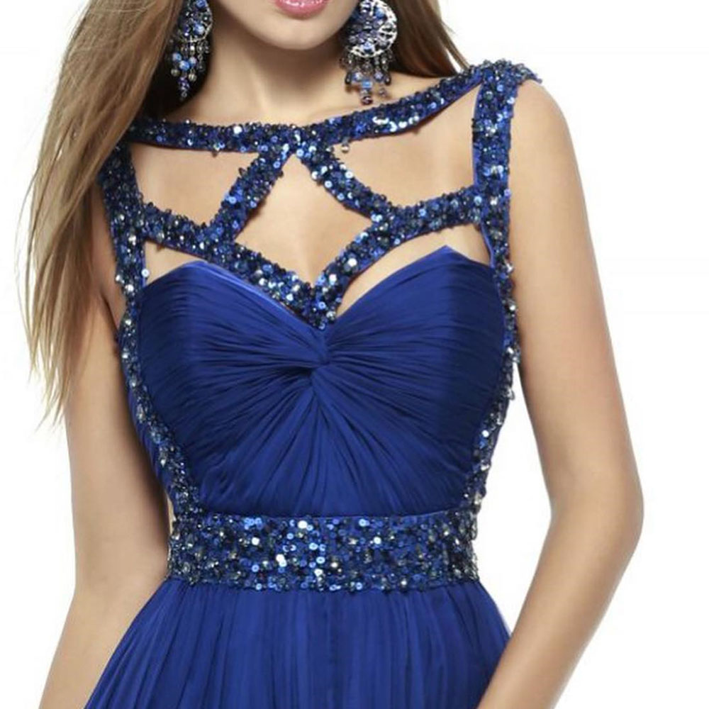 Floor-Length Sequins Sleeveless A-Line Evening Dress 2022